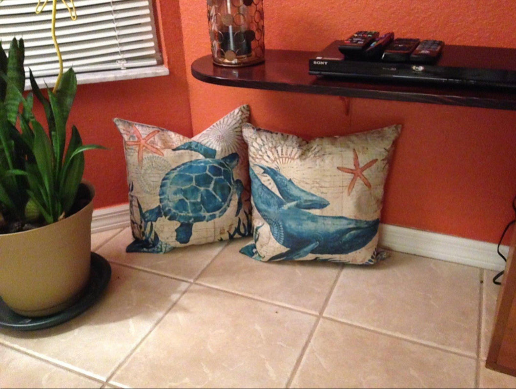 Coral Sea Life Pillowcases Set of 4