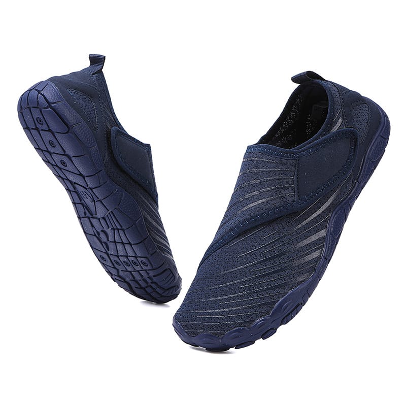 Slip-On Breathable Sports Shoes with Ribbed Detailing