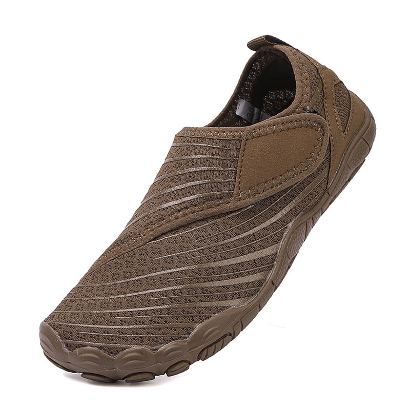Slip-On Breathable Sports Shoes with Ribbed Detailing