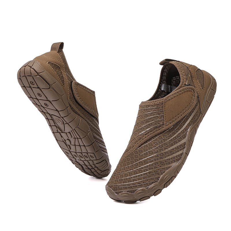 Slip-On Breathable Sports Shoes with Ribbed Detailing