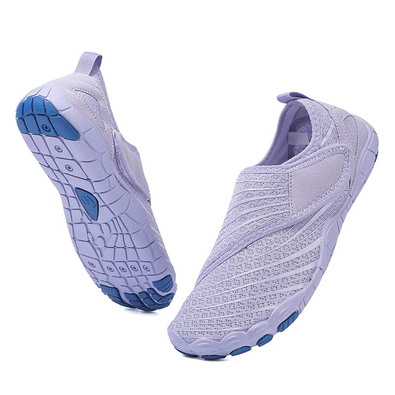 Slip-On Breathable Sports Shoes with Ribbed Detailing