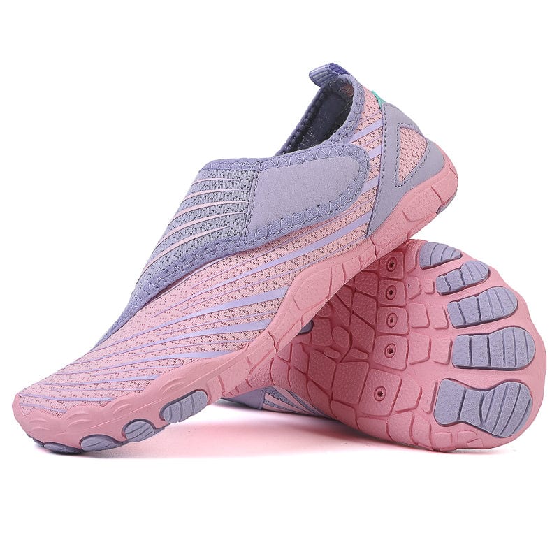 Slip-On Breathable Sports Shoes with Ribbed Detailing