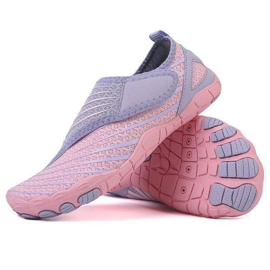 Slip-On Breathable Sports Shoes with Ribbed Detailing