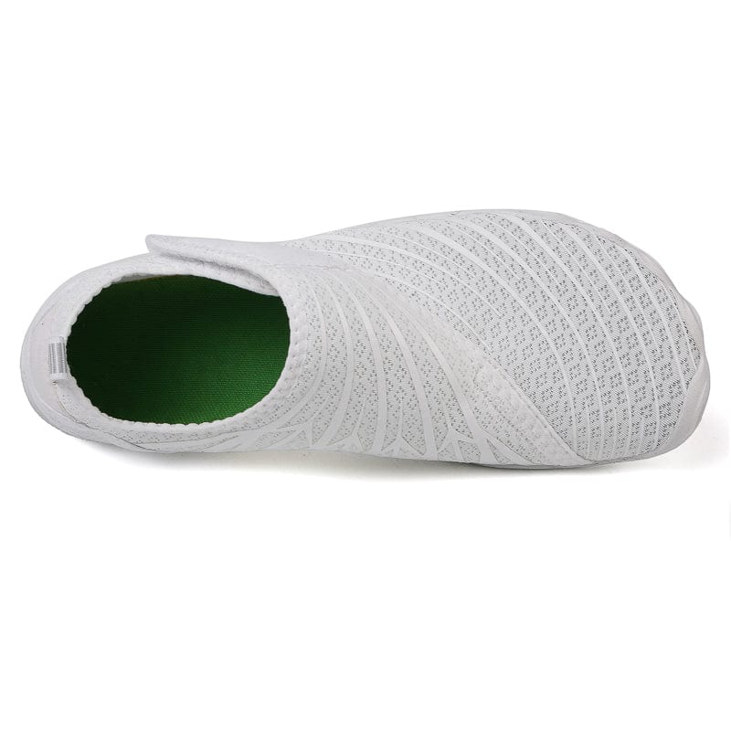 Slip-On Off White Sports Shoes with Ribbed Detailing