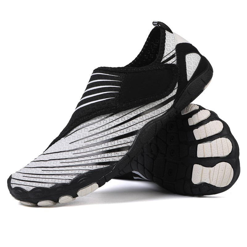 Slip-On Breathable Sports Shoes with Ribbed Detailing