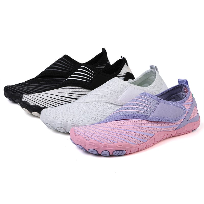 Slip-On Breathable Sports Shoes with Ribbed Detailing