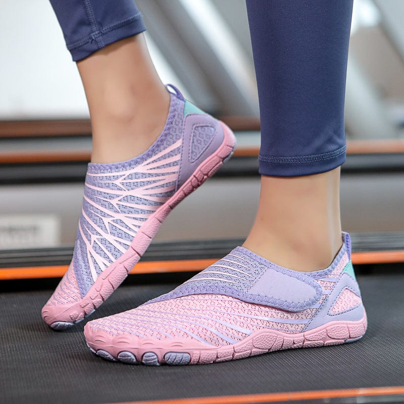 Mauve Slip-On Sports Shoes with Breathable Mesh