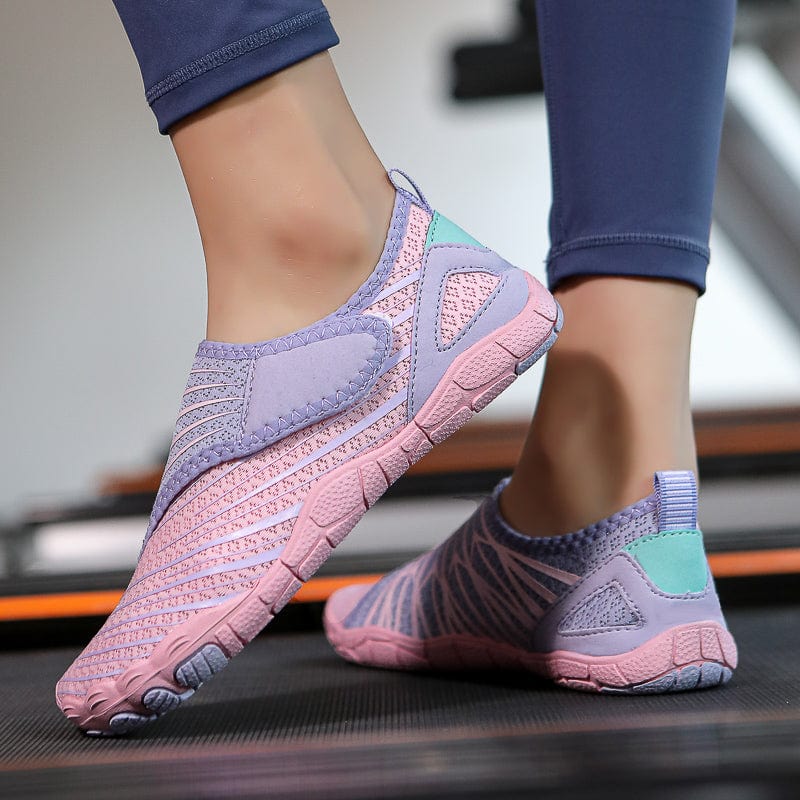 Mauve Slip-On Sports Shoes with Breathable Mesh