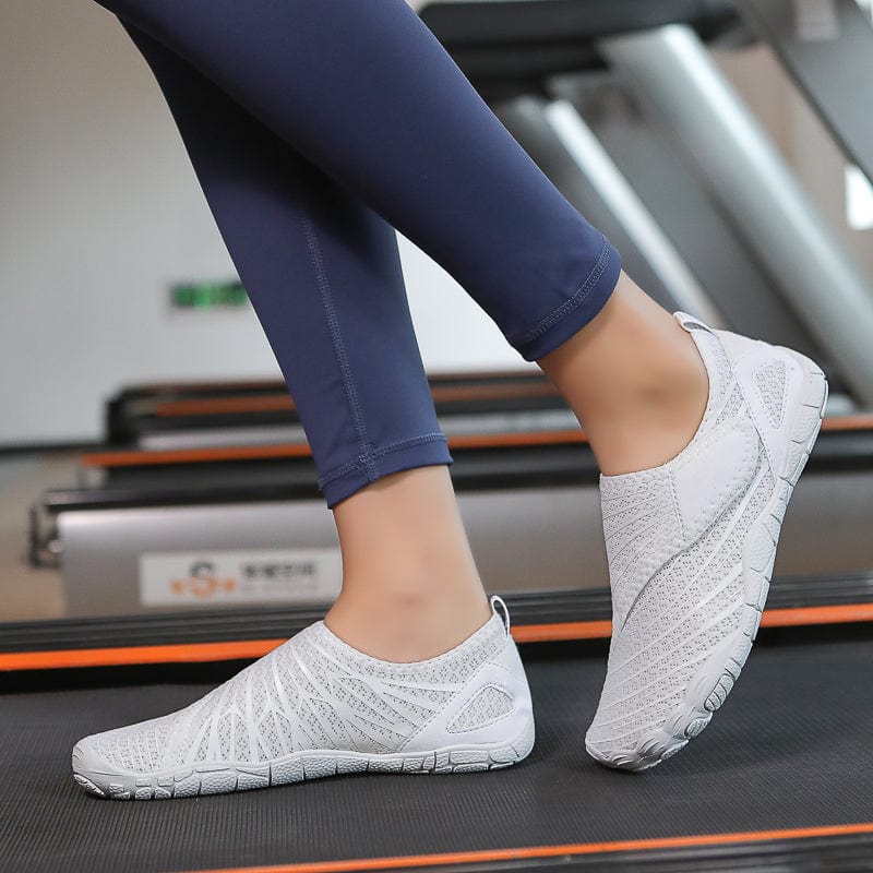 Slip-On Breathable Sports Shoes with Ribbed Detailing