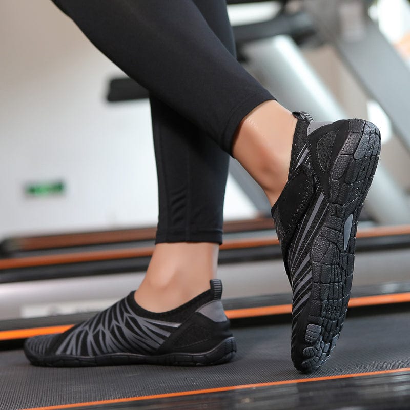 Slip-On Breathable Sports Shoes with Ribbed Detailing