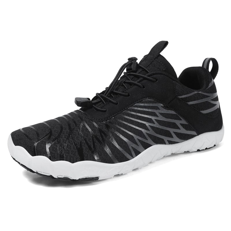 Aerodynamic Charcoal Athletic Sneakers with Breathable Mesh
