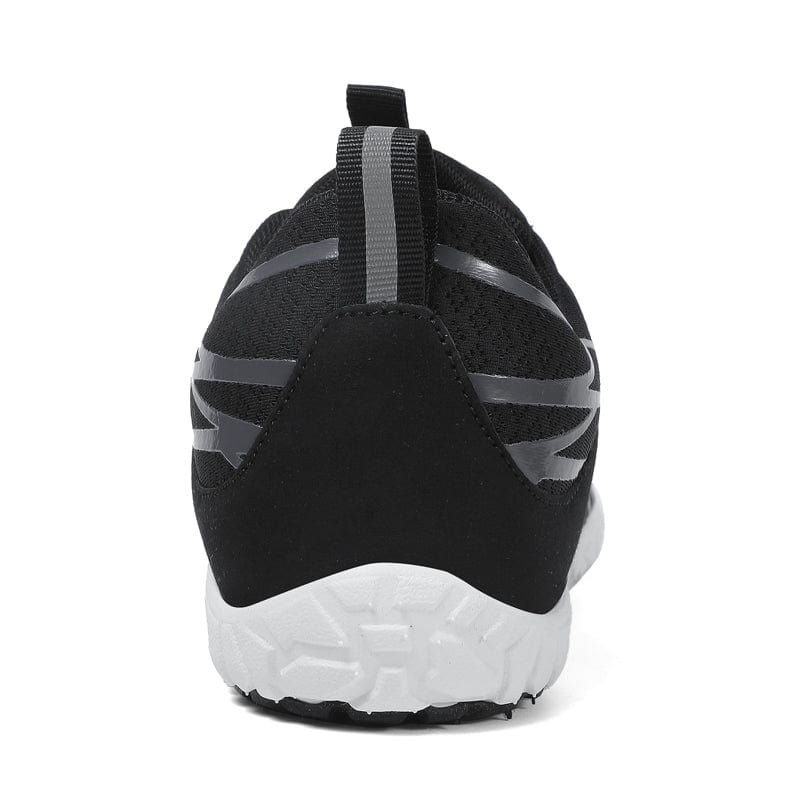 Aerodynamic Charcoal Athletic Sneakers with Breathable Mesh
