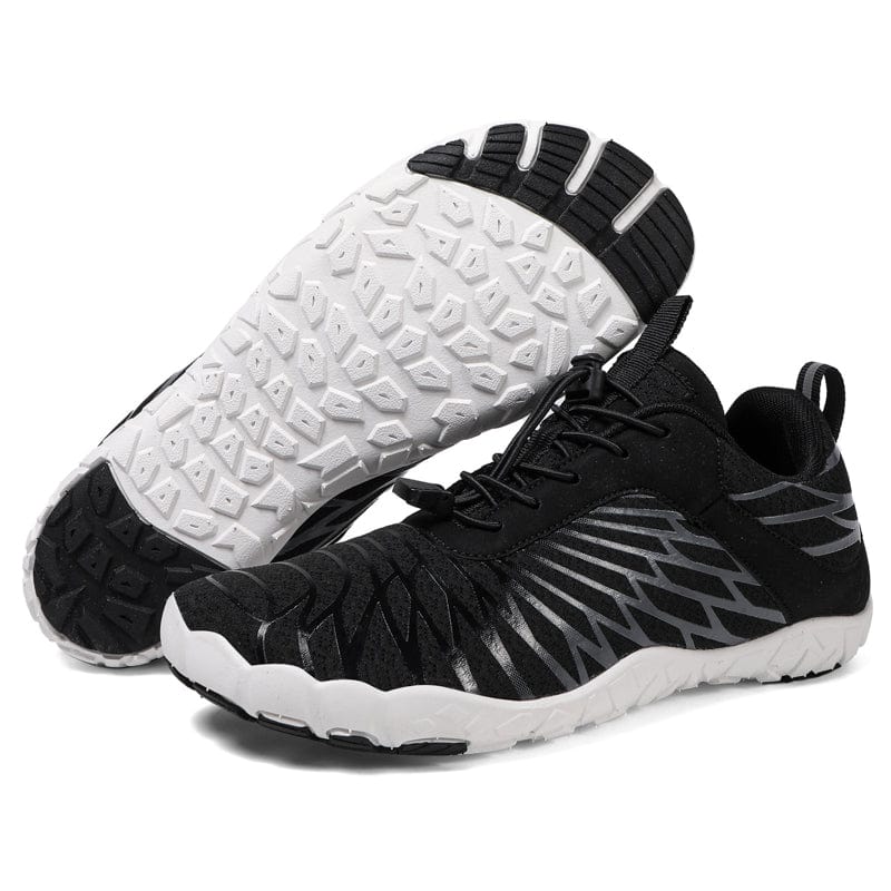 Aerodynamic Charcoal Athletic Sneakers with Breathable Mesh