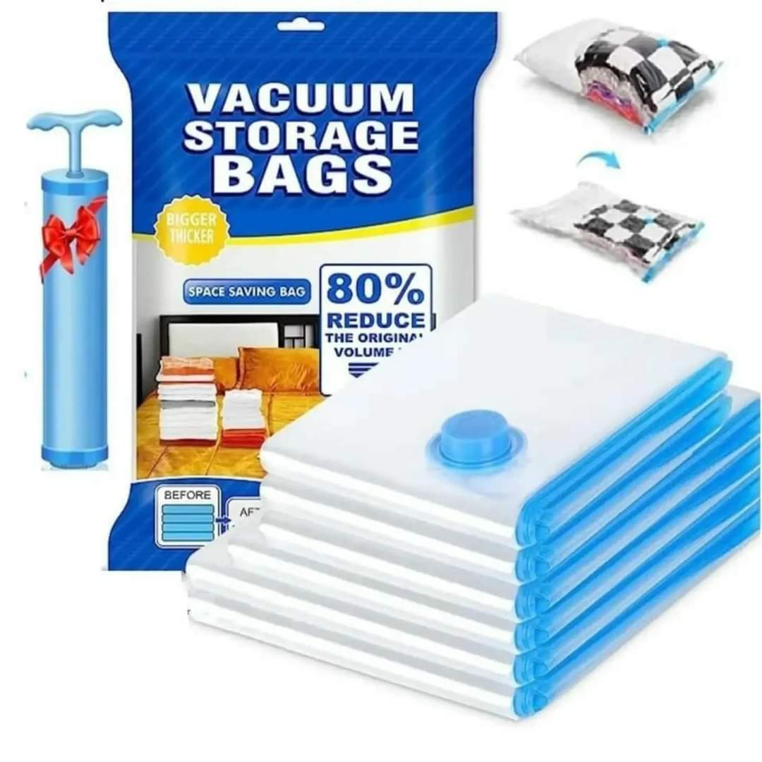 Vacuum Storage Bags Set with Hand Pump for Clothes and Bedding
