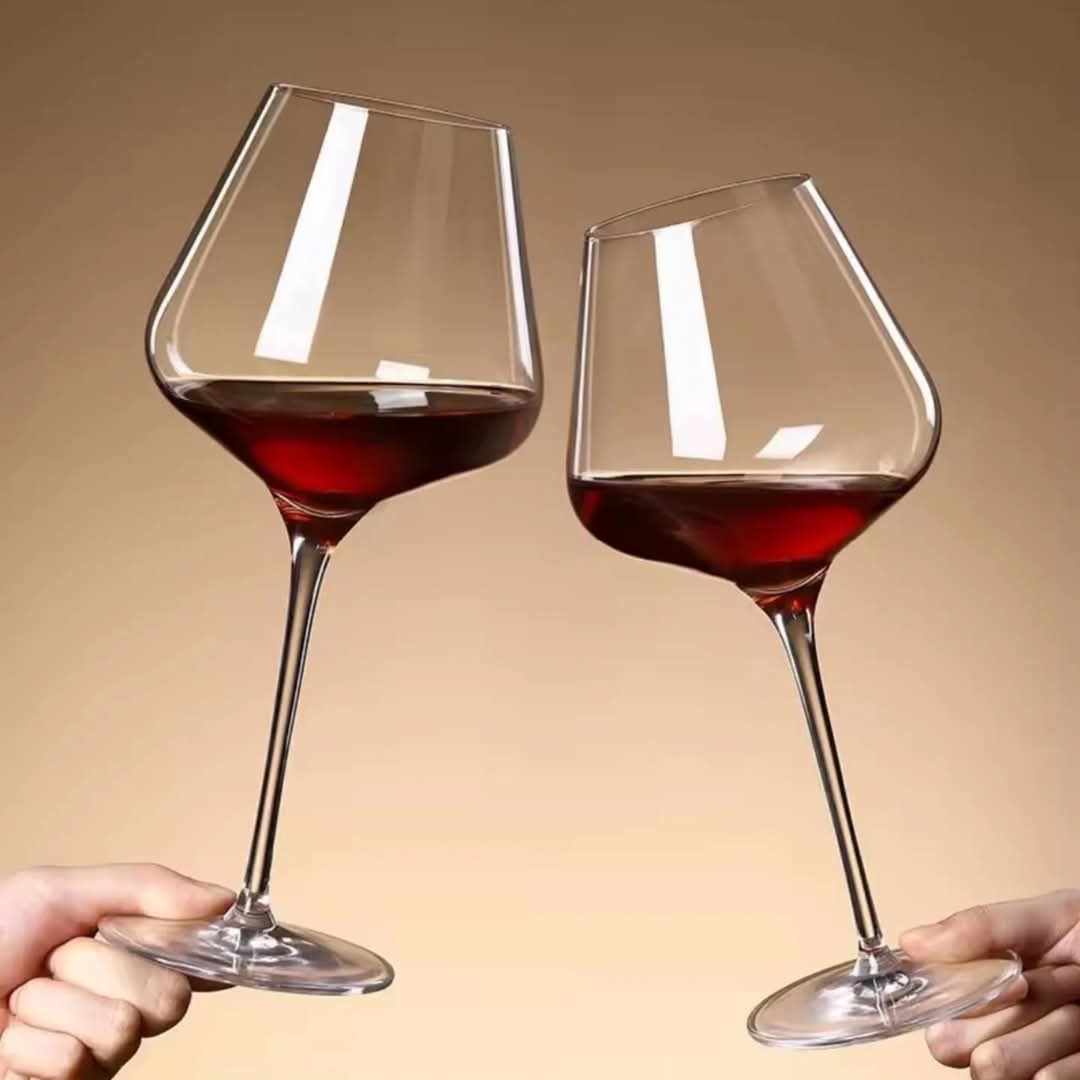 Oversized Clear Crystal Wine Glasses - Set of 6