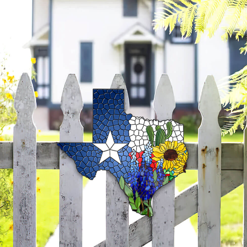 Texas Bluebonnet Rustic Metal Sign for Home and Garden Decor