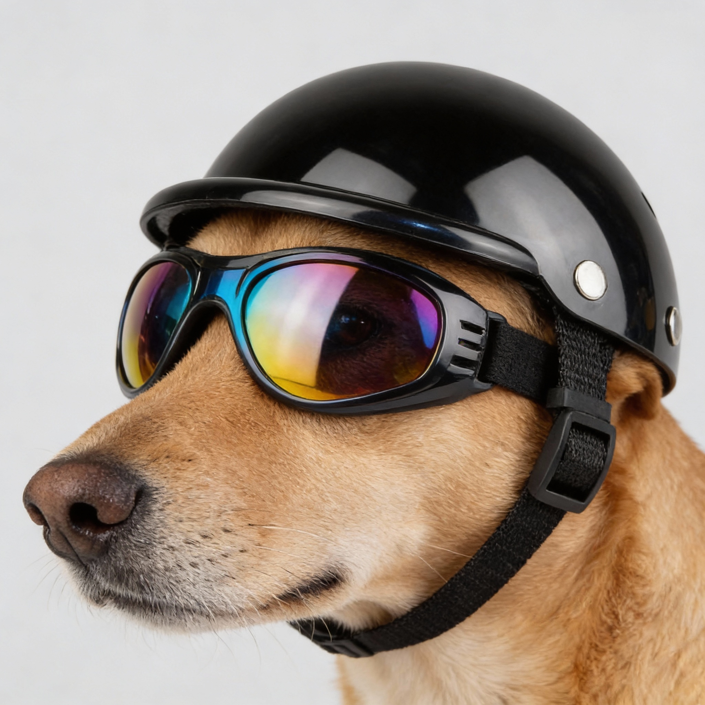 Motorcycle Helmet and Goggles for Dogs - Stylish and Safe Protection
