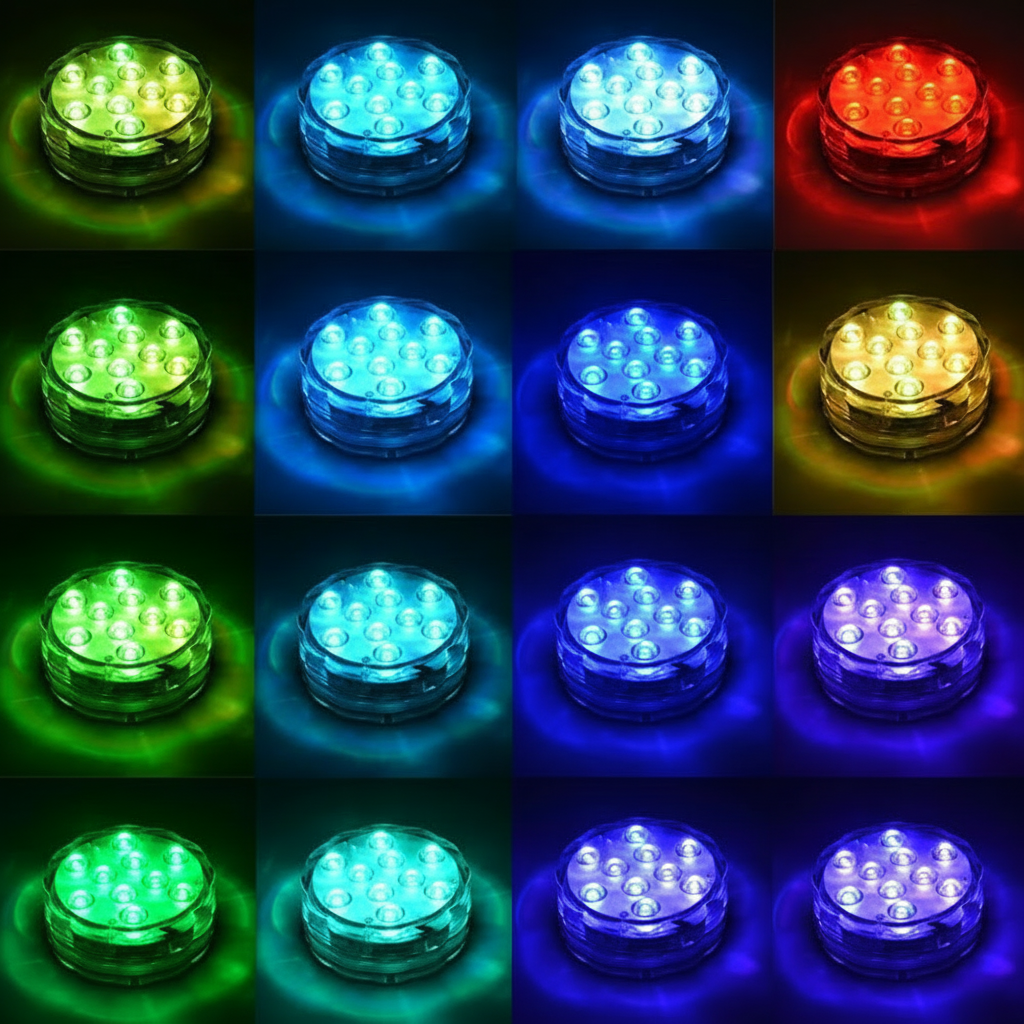 Remote Control Waterproof LED Pool Lights with Magnetic Suction