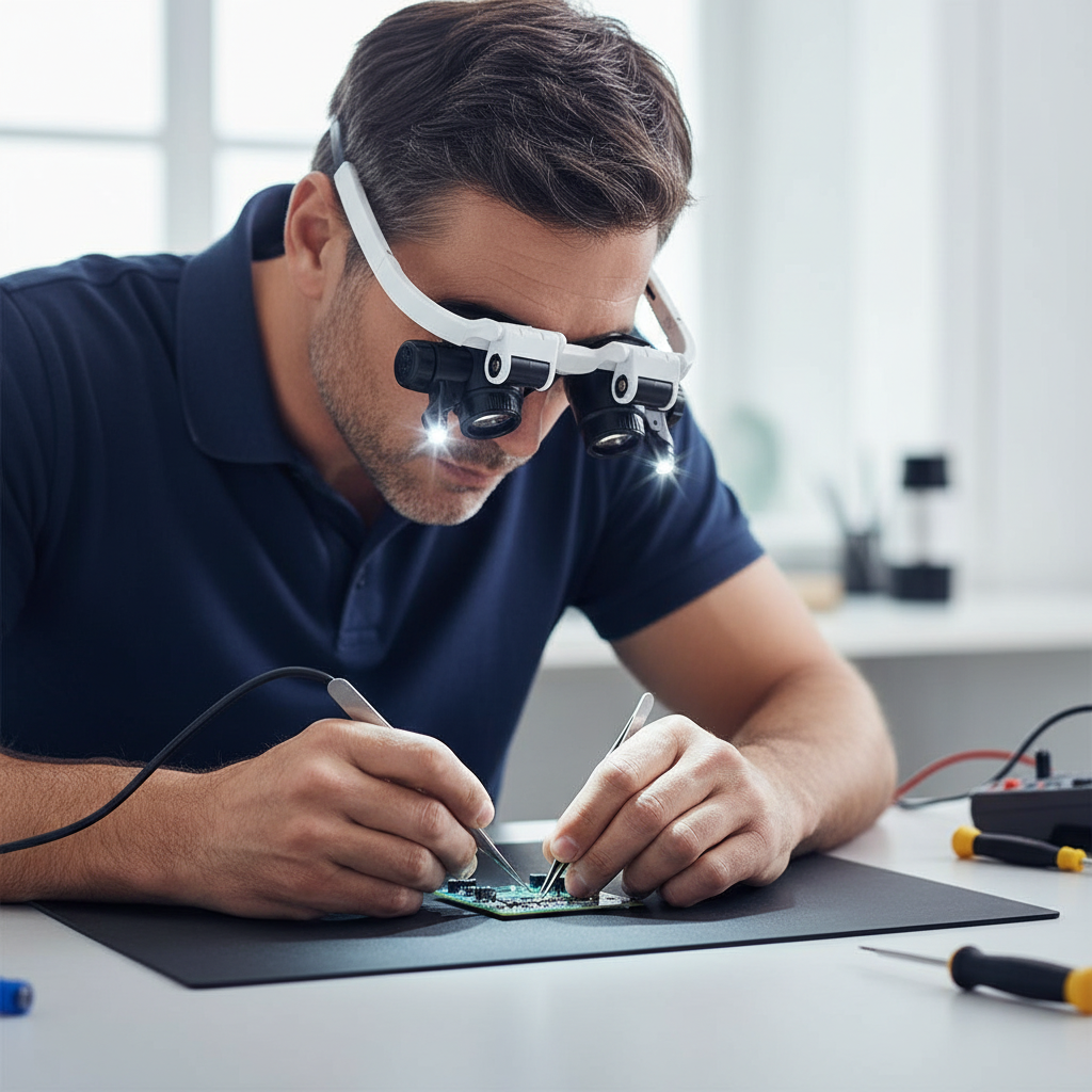 Magnifying Glasses with LED Lights and Adjustable Lenses