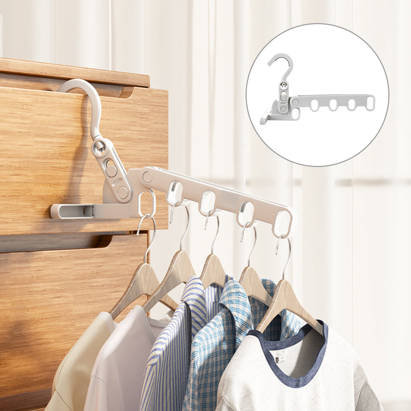 Portable Folding Clothes Hanger with Adjustable Hooks