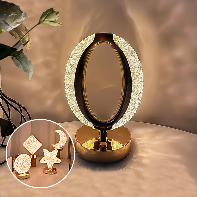 Star and Moon Metal Table Lamp with USB Charging