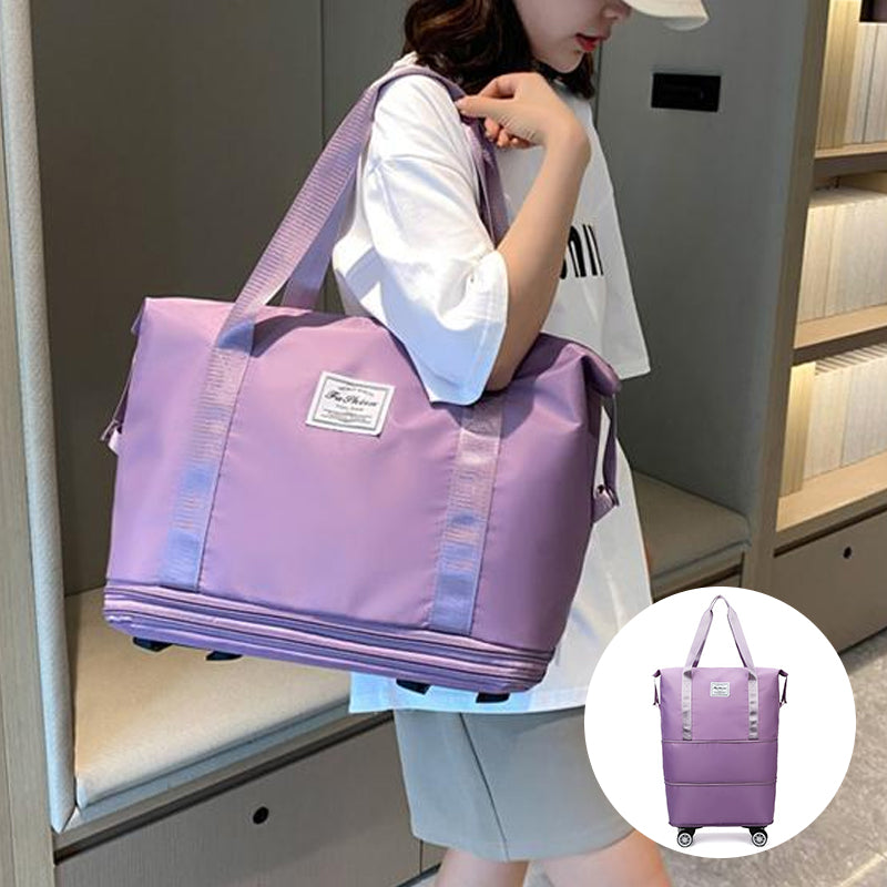 Expandable Travel Bag with Universal Wheels - Durable Waterproof Fabric