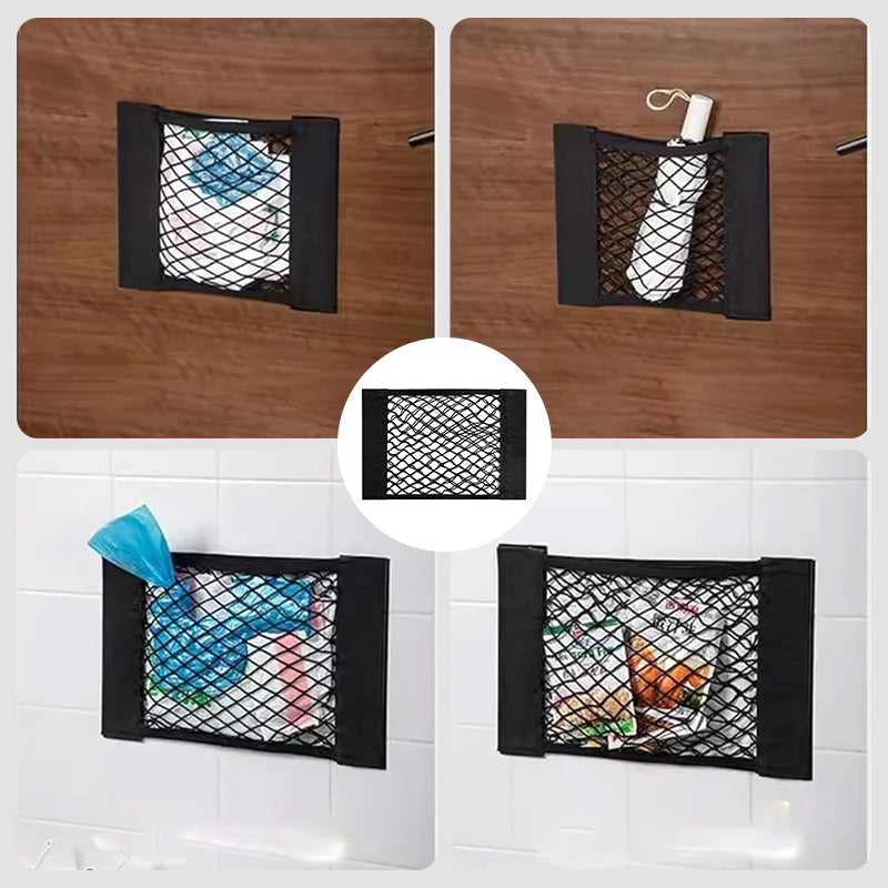 Stretchable Mesh Storage Bag with Adhesive Tape