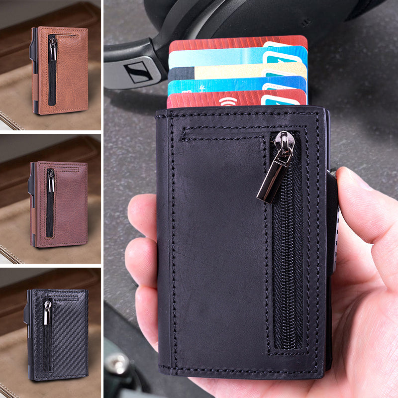 Automatic RFID-Blocking Side-Slider Card Holder