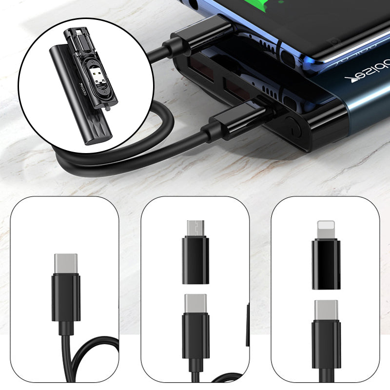 Multifunctional USB Charging Cable with Multiple Connectors