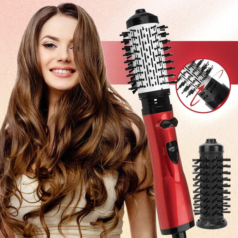 2-in-1 Rotating Hot Air Styler with Interchangeable Brushes