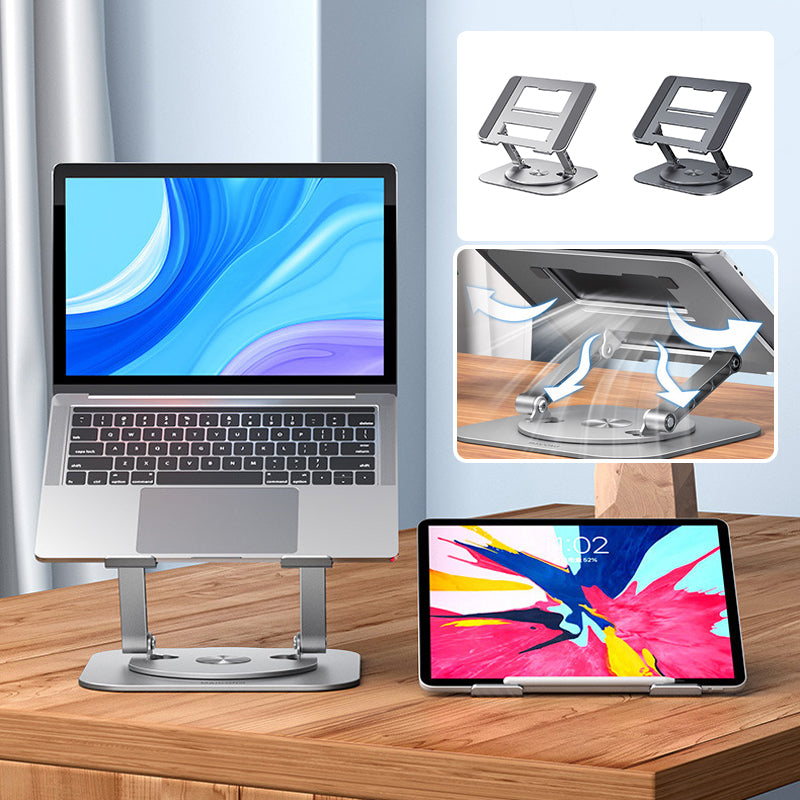 Adjustable Aluminum Laptop Stand with 360° Rotation