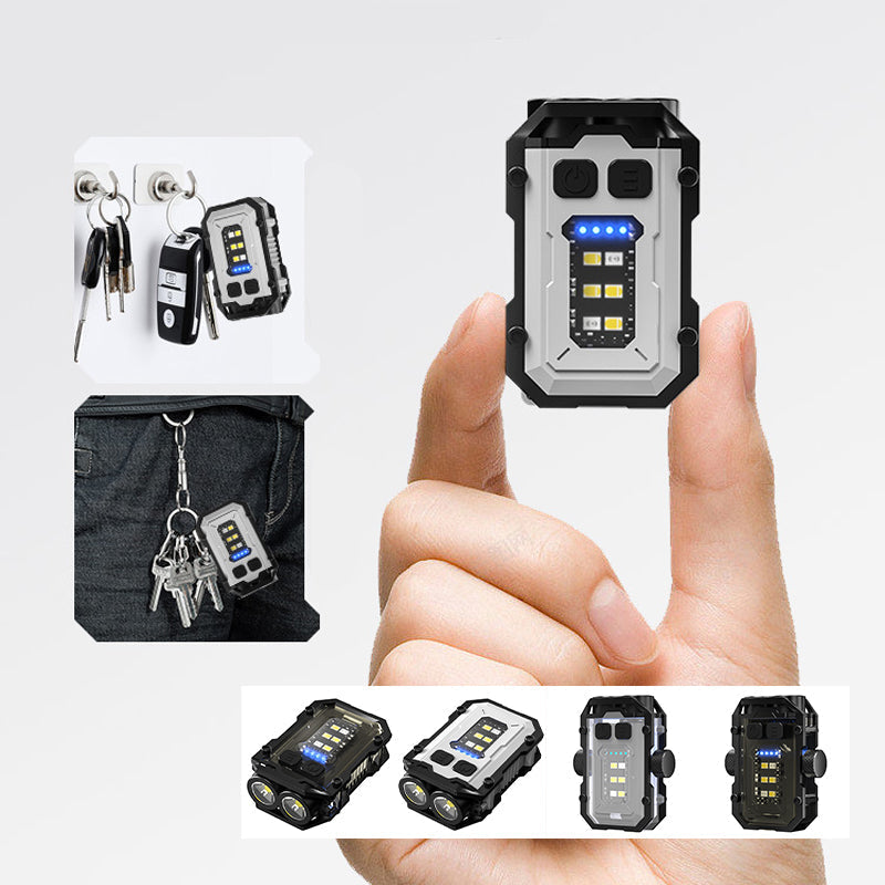 Mini USB Rechargeable LED Flashlight with Magnetic Base and Multiple Light Modes