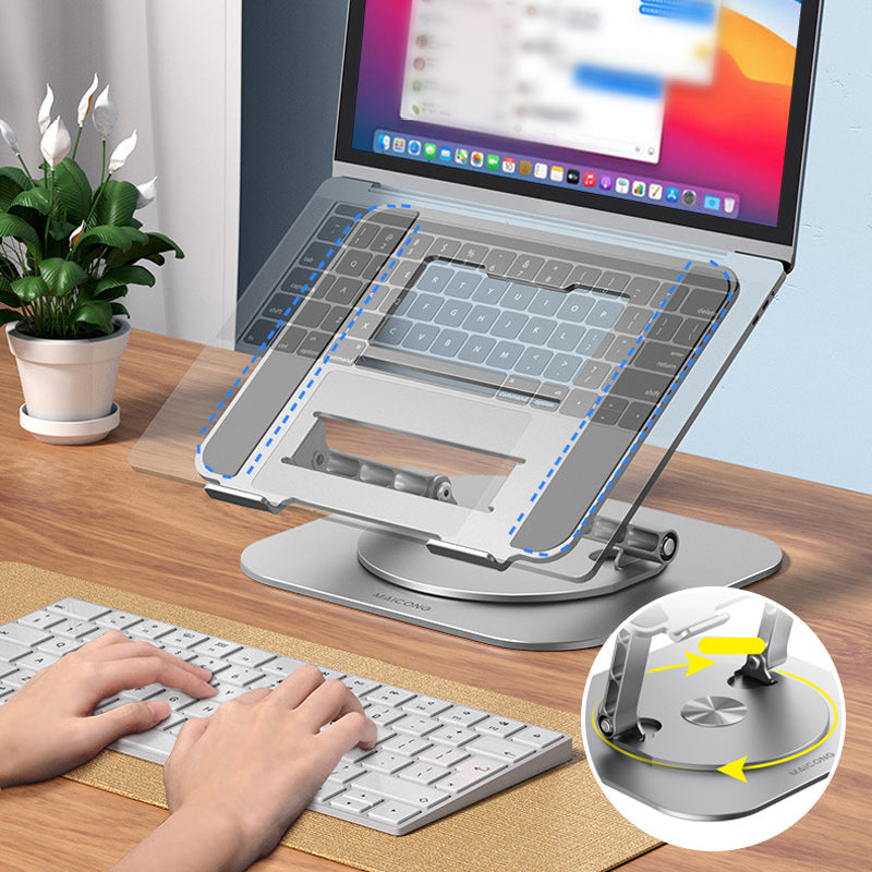 Adjustable Aluminum Laptop Stand with 360° Rotation