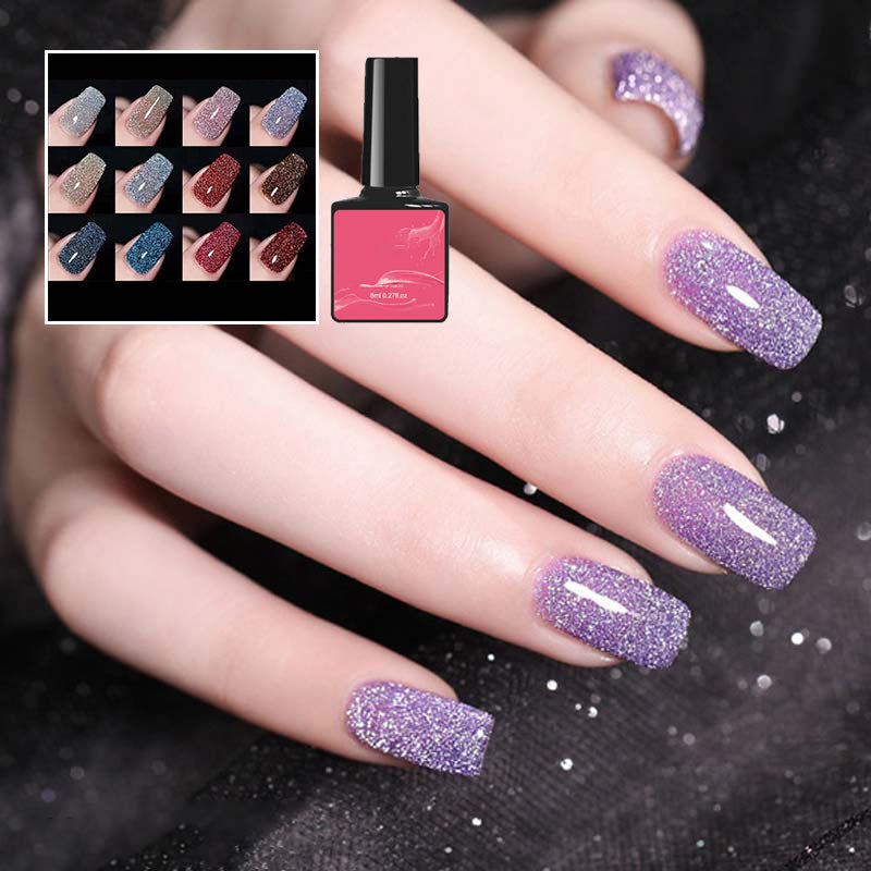 Glitter Diamond Gel Nail Polish 8ml - Long-Lasting Shine