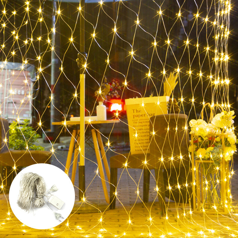 Solar LED Net Light with 8 Modes for Outdoor Decor