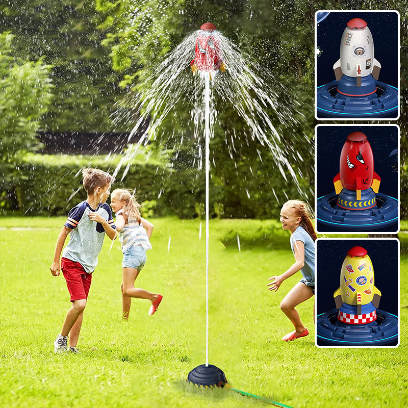 Outdoor Water Rocket Sprinkler Toy for Kids - Colorful Summer Fun