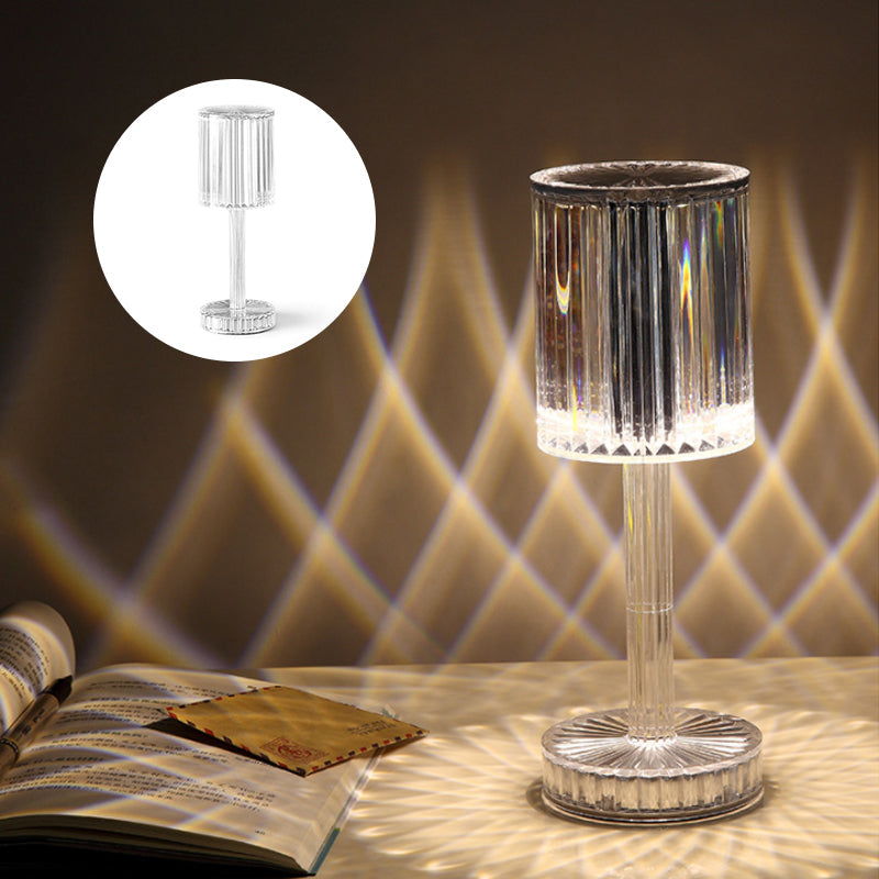 Touch Control Crystal Table Lamp with 3 RGB Colors
