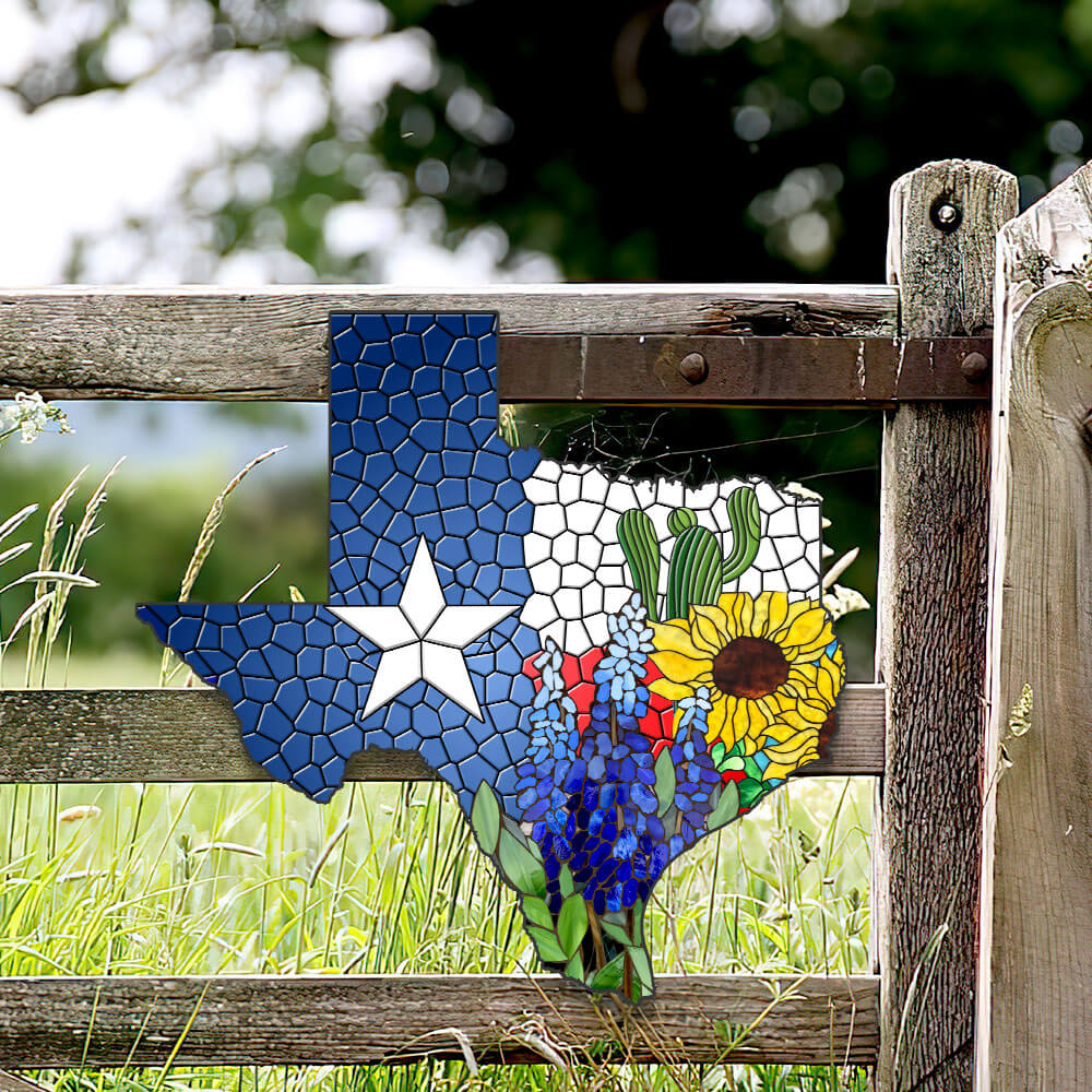 Texas Bluebonnet Rustic Metal Sign for Home and Garden Decor