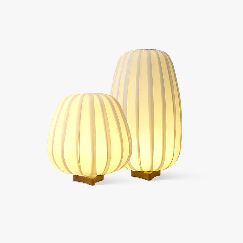 Minimalist Bamboo Table Lamp with Fabric Shade