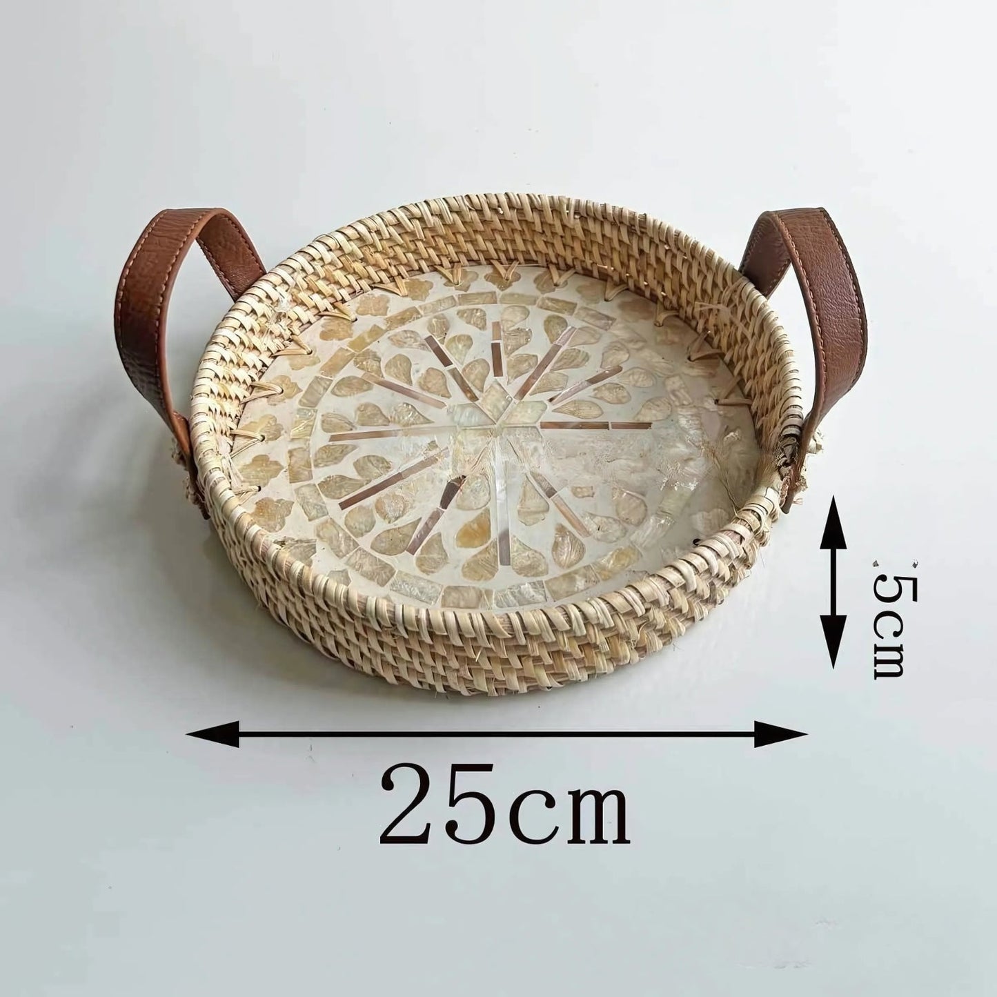 Handcrafted Eco-Friendly Rattan Tray in Assorted Patterns