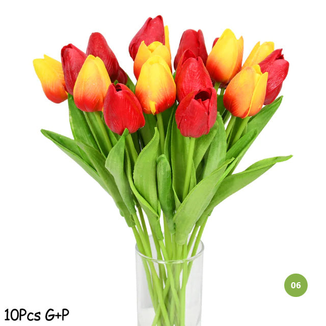 Artificial Tulip Floral Arrangement - Realistic Synthetic Flowers for Scandinavian Home Decor