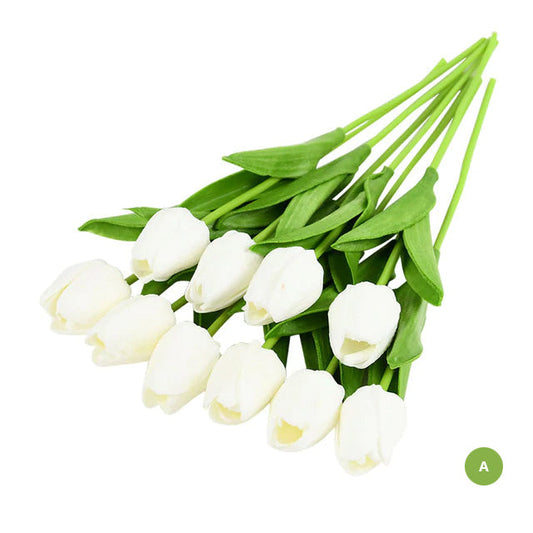 Artificial Tulip Floral Arrangement - Realistic Synthetic Flowers for Scandinavian Home Decor