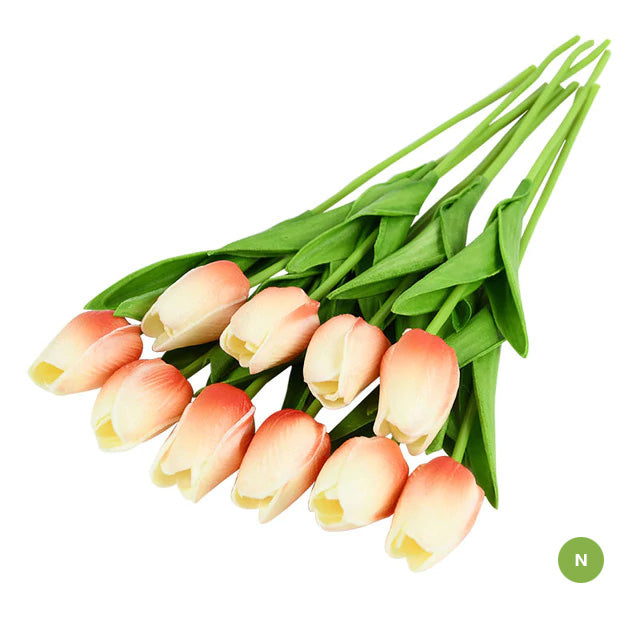 Artificial Tulip Floral Arrangement - Realistic Synthetic Flowers for Scandinavian Home Decor