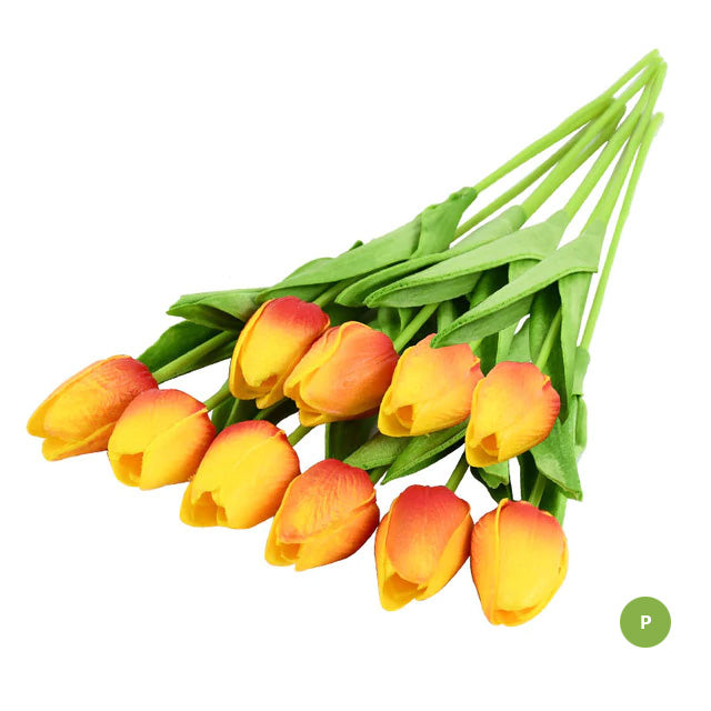 Artificial Tulip Floral Arrangement - Realistic Synthetic Flowers for Scandinavian Home Decor