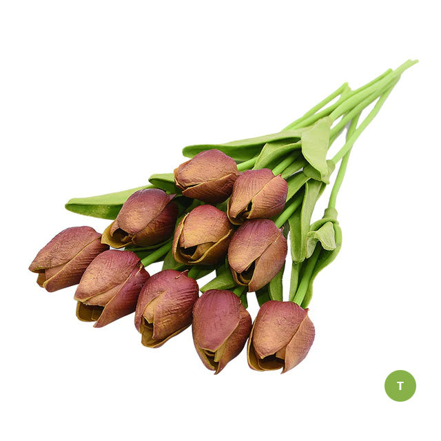 Artificial Tulip Floral Arrangement - Realistic Synthetic Flowers for Scandinavian Home Decor