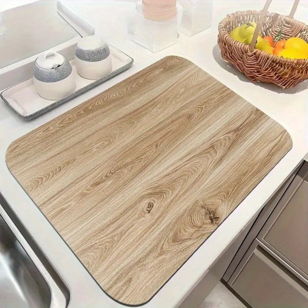 Faux Wood Grain Silicone Appliance Protector Mat