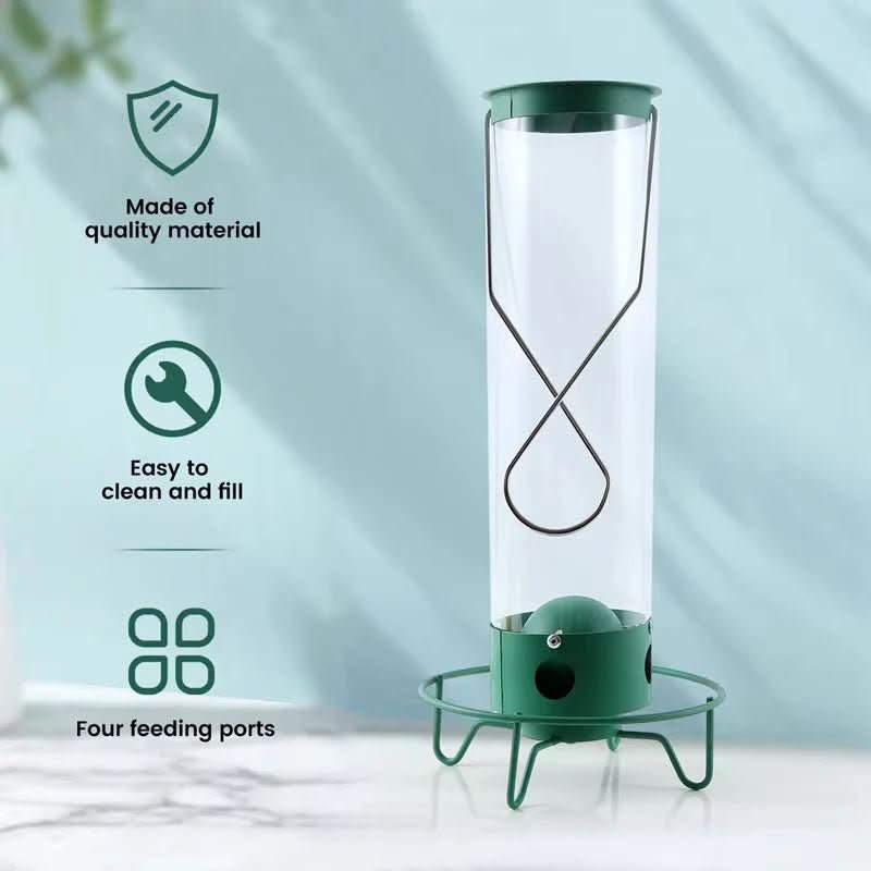 Squirrel-Proof Birdhouse with Rotating Perch and 4 Feeding Openings