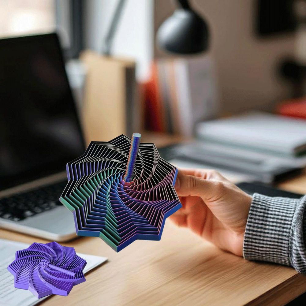 Fractal Star 3D Printed Fidget Spinner for Stress Relief