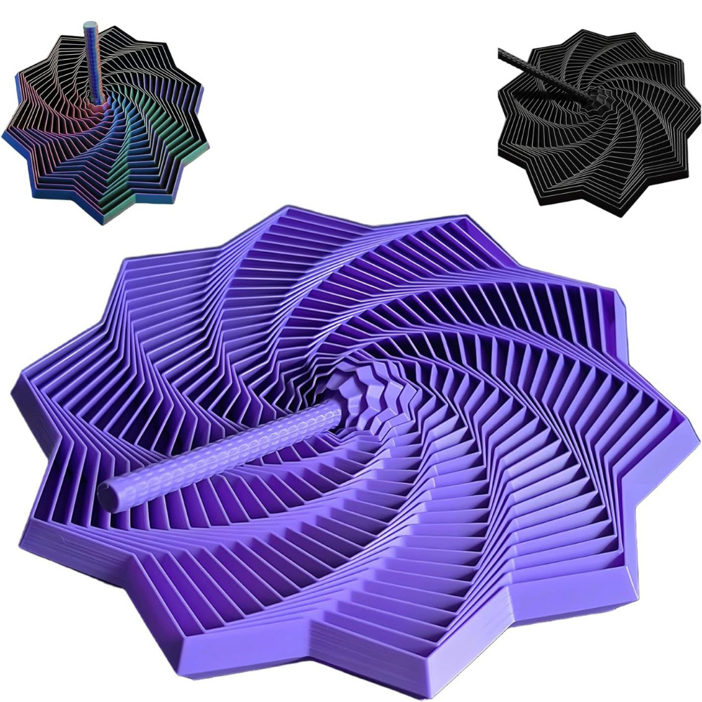 Fractal Star 3D Printed Fidget Spinner for Stress Relief