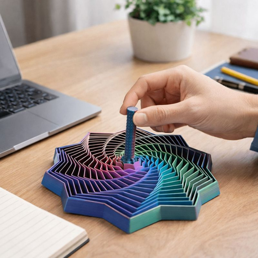 Fractal Star 3D Printed Fidget Spinner for Stress Relief